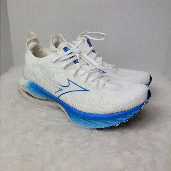 Mizuno Wave Neo Wind Women's White-Blue J1GC227801 Sneaker Shoes Size 8.5 - Picture 1 of 11